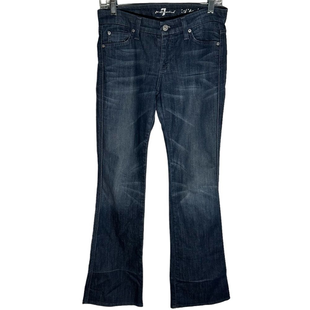 7 For All Mankind rhinestone A Pocket premium denim Jeans Y2K SZ 26, boho Retro